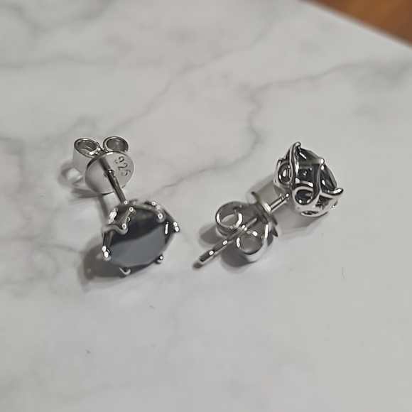 Jewelry - Black Moissanite Diamond 925 Sterling Silver 1.0 Carat Woven Stud Earrings New